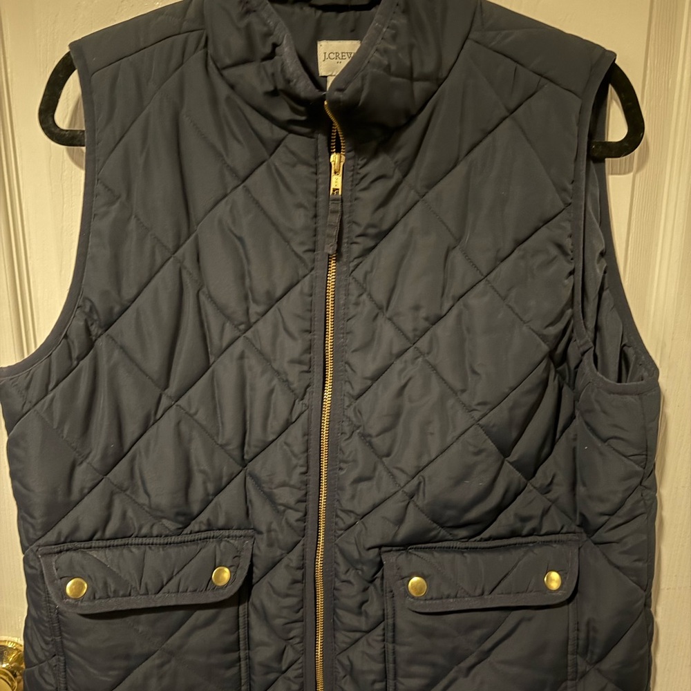 J. Crew Dark Blue Quilted Vest